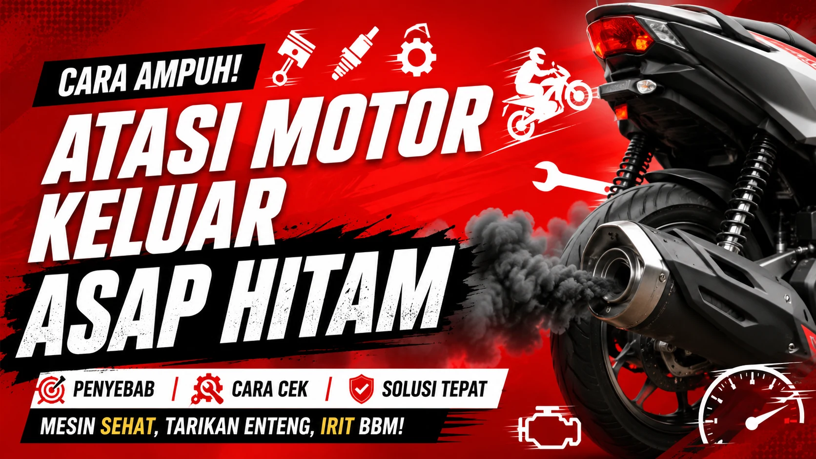 Cara Mengatasi Motor Keluar Asap Hitam