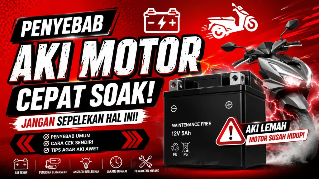 Penyebab Aki Motor Cepat Soak