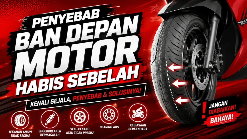 Penyebab Ban Depan Motor Habis Sebelah